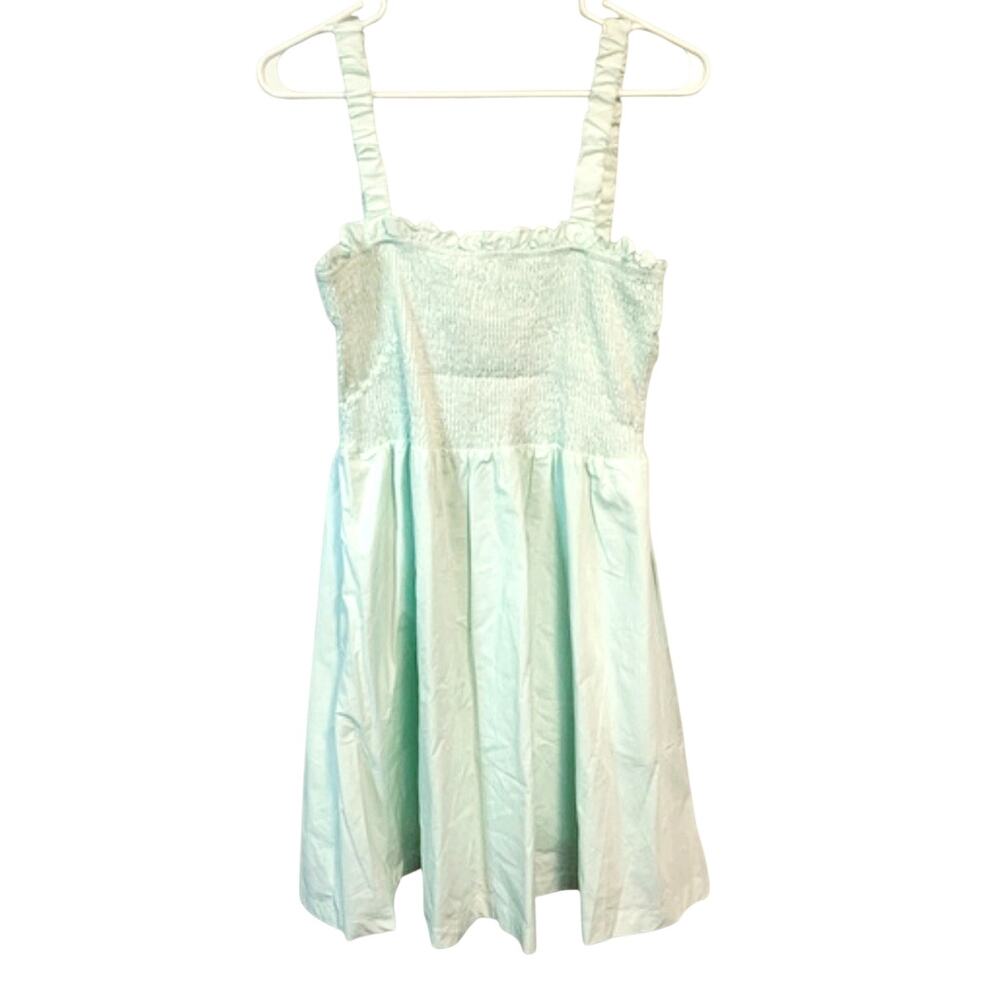 New Anthropologie Smocked Mini Dress by PINCH $148 MEDIUM Guac - Mint Green - Picture 5 of 7